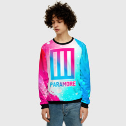 Мужской свитшот 3D Paramore neon gradient style - фото 2