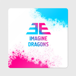 Магнит виниловый Квадрат Imagine Dragons neon gradient style