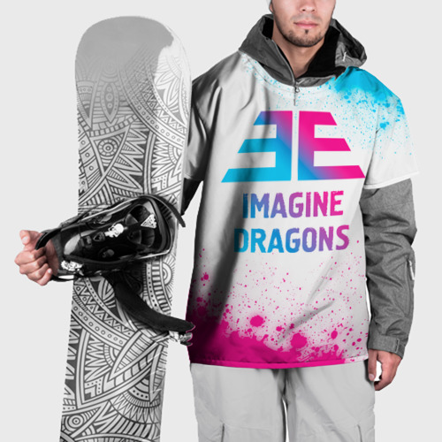 Накидка на куртку 3D Imagine Dragons neon gradient style, цвет 3D печать