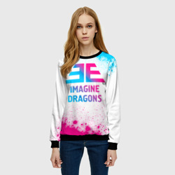 Женский свитшот 3D Imagine Dragons neon gradient style - фото 2