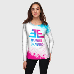 Женский лонгслив 3D Imagine Dragons neon gradient style - фото 2