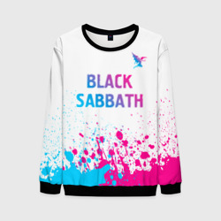 Мужской свитшот 3D Black Sabbath neon gradient style посередине