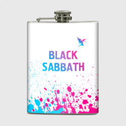 Фляга Black Sabbath neon gradient style посередине