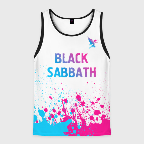 Мужская майка 3D Black Sabbath neon gradient style посередине, цвет 3D печать