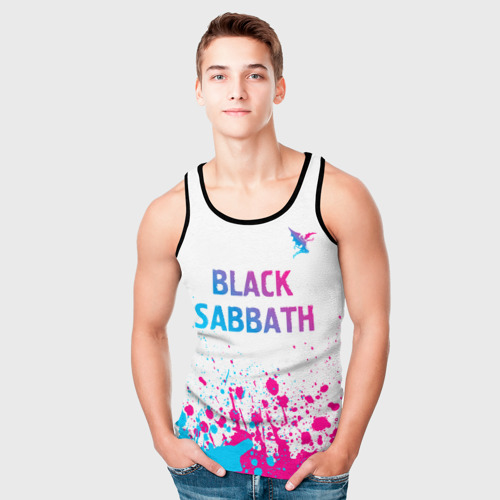 Мужская майка 3D Black Sabbath neon gradient style посередине, цвет 3D печать - фото 5