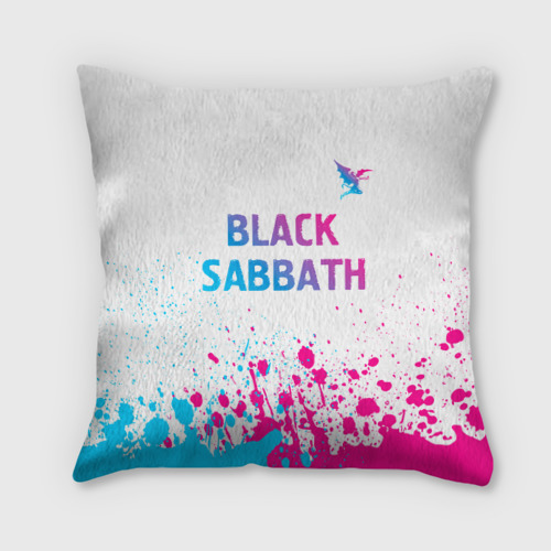 Подушка 3D Black Sabbath neon gradient style посередине