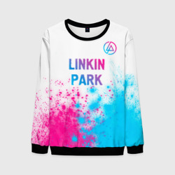 Мужской свитшот 3D Linkin Park neon gradient style посередине