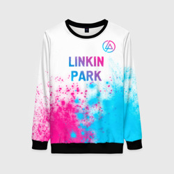 Женский свитшот 3D Linkin Park neon gradient style посередине