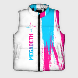 Мужской жилет утепленный 3D Megadeth neon gradient style по-вертикали