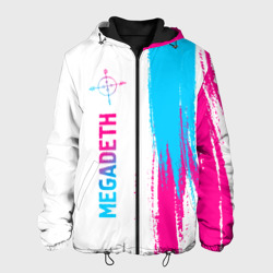 Мужская куртка 3D Megadeth neon gradient style по-вертикали