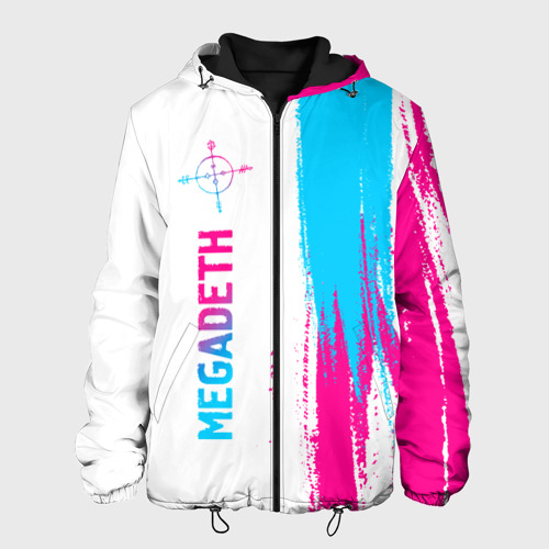 Мужская куртка 3D Megadeth neon gradient style по-вертикали, цвет 3D печать