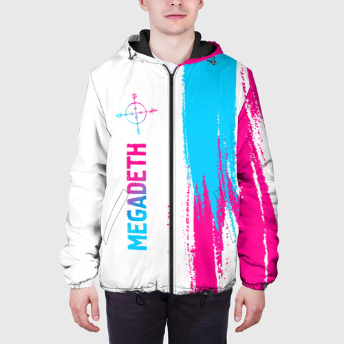 Мужская куртка 3D Megadeth neon gradient style по-вертикали, цвет 3D печать - фото 4