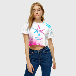 Женская футболка Crop-top 3D Bring Me the Horizon neon gradient style - фото 2