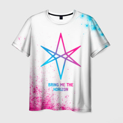 Мужская футболка 3D Bring Me the Horizon neon gradient style