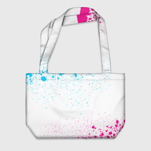 Пляжная сумка 3D Paramore neon gradient style по-горизонтали - фото 2