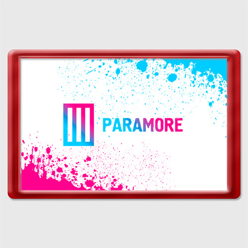 Магнит 45*70 Paramore neon gradient style по-горизонтали, цвет красный