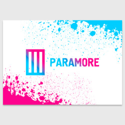 Поздравительная открытка Paramore neon gradient style по-горизонтали