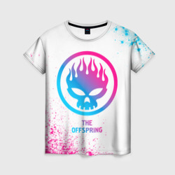 Женская футболка 3D The Offspring neon gradient style