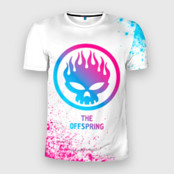 Мужская футболка 3D Slim The Offspring neon gradient style