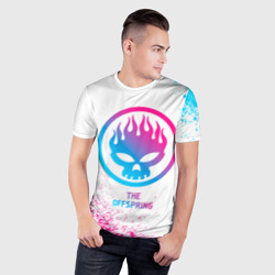 Мужская футболка 3D Slim The Offspring neon gradient style - фото 2