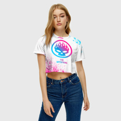 Женская футболка Crop-top 3D The Offspring neon gradient style - фото 2