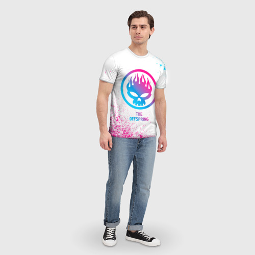 Мужская футболка 3D The Offspring neon gradient style, цвет 3D печать - фото 5