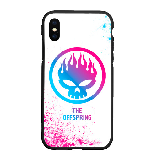 Чехол для iPhone XS Max матовый The Offspring neon gradient style