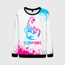 Мужской свитшот 3D Scorpions neon gradient style