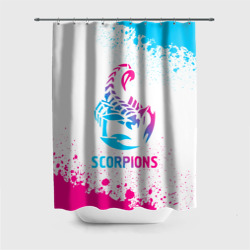 Штора 3D для ванной Scorpions neon gradient style