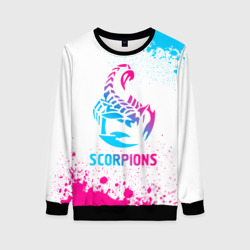 Женский свитшот 3D Scorpions neon gradient style