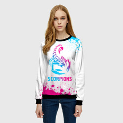 Женский свитшот 3D Scorpions neon gradient style - фото 2