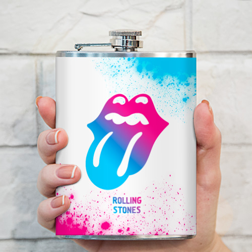 Фляга Rolling Stones neon gradient style - фото 3