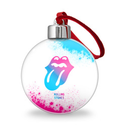 Ёлочный шар Rolling Stones neon gradient style