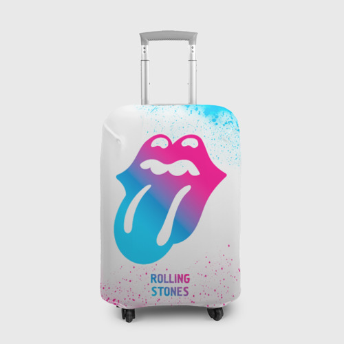 Чехол для чемодана 3D Rolling Stones neon gradient style, цвет 3D печать