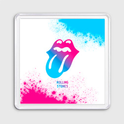 Магнит 55*55 Rolling Stones neon gradient style