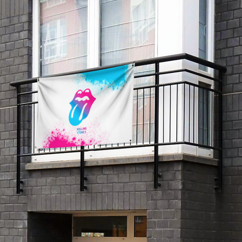 Флаг-баннер Rolling Stones neon gradient style - фото 3