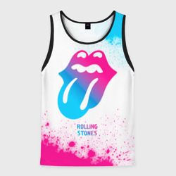 Мужская майка 3D Rolling Stones neon gradient style