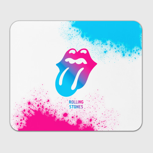 Прямоугольный коврик для мышки Rolling Stones neon gradient style