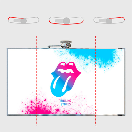 Фляга Rolling Stones neon gradient style - фото 5