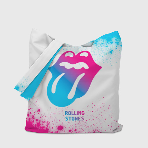 Шоппер 3D Rolling Stones neon gradient style - фото 4