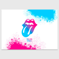 Поздравительная открытка Rolling Stones neon gradient style