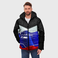 Мужская зимняя куртка 3D Стёганные ромбы: русский хакер - фото 2