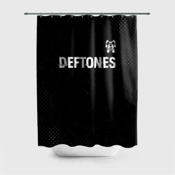 Штора 3D для ванной Deftones glitch на темном фоне посередине
