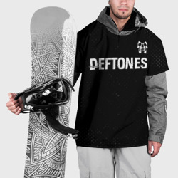 Накидка на куртку 3D Deftones glitch на темном фоне посередине
