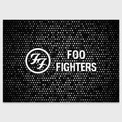 Поздравительная открытка Foo Fighters glitch на темном фоне по-горизонтали