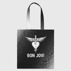 Шоппер 3D Bon Jovi glitch на темном фоне