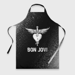 Фартук 3D Bon Jovi glitch на темном фоне