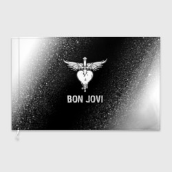 Флаг 3D Bon Jovi glitch на темном фоне