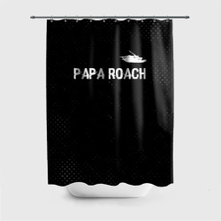 Штора 3D для ванной Papa Roach glitch на темном фоне посередине
