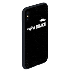 Чехол для iPhone XS Max матовый Papa Roach glitch на темном фоне посередине - фото 2